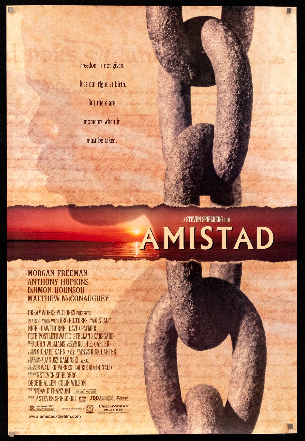 Amistad Original Vintage Movie Poster
