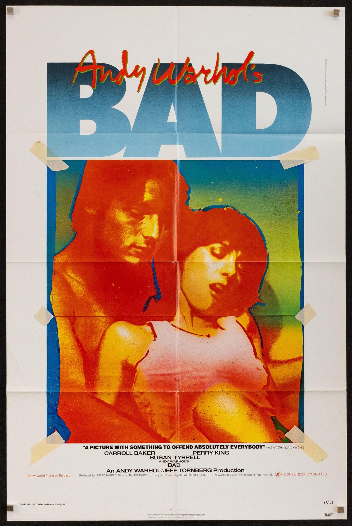 Andy Warhol&#39;s Bad Original Vintage Movie Poster
