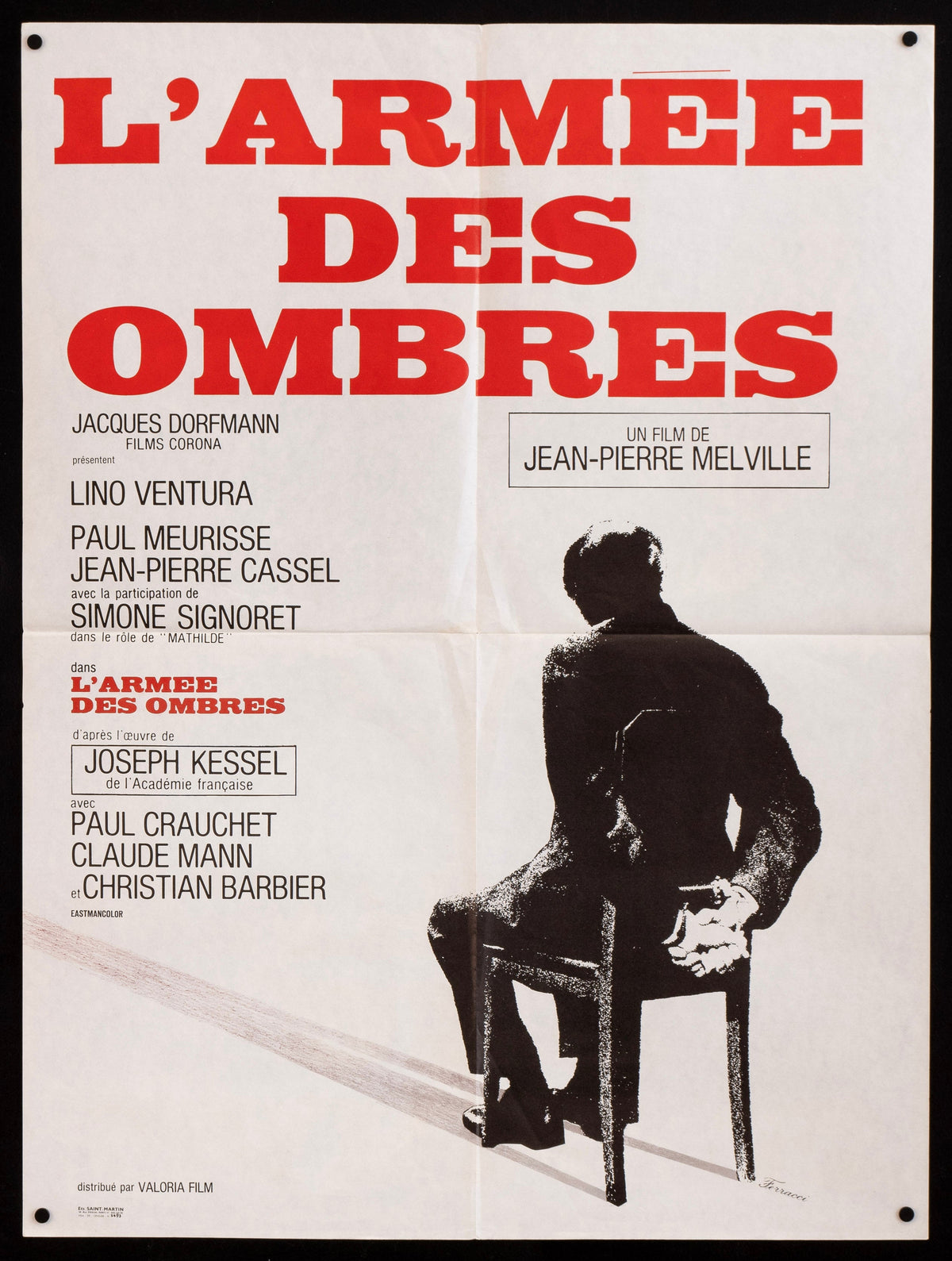 Army of Shadows (L&#39;Armee des Ombres) French Small (23x32) Original Vintage Movie Poster