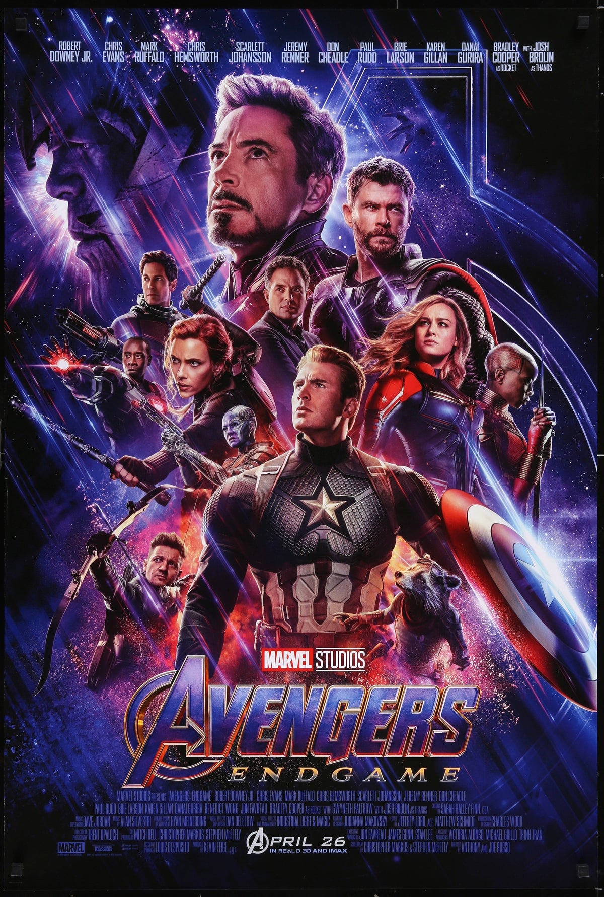 Avengers Endgame Official Movie Poster Original Vintage Movie Poster