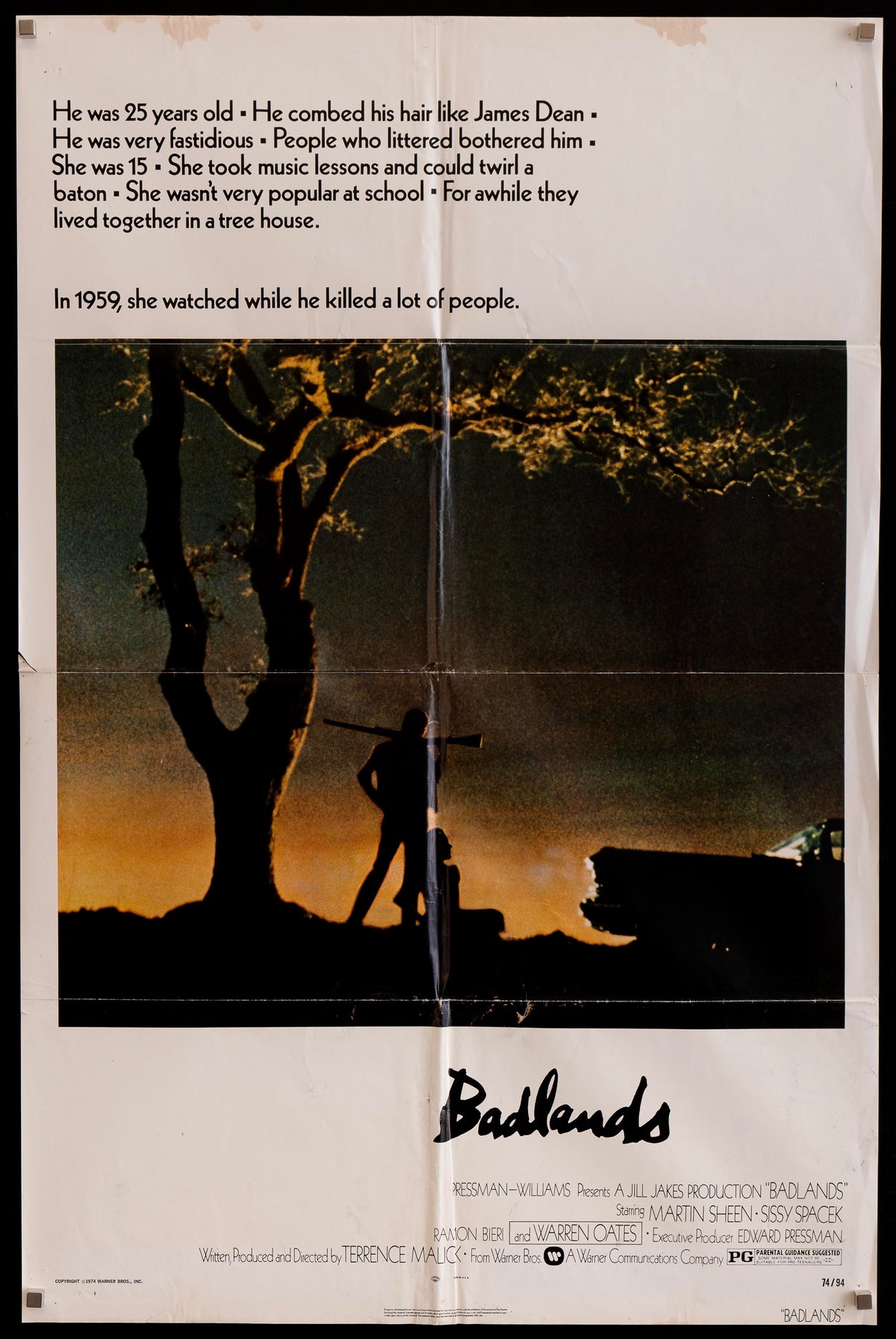 Badlands 1 Sheet (27x41) Original Vintage Movie Poster