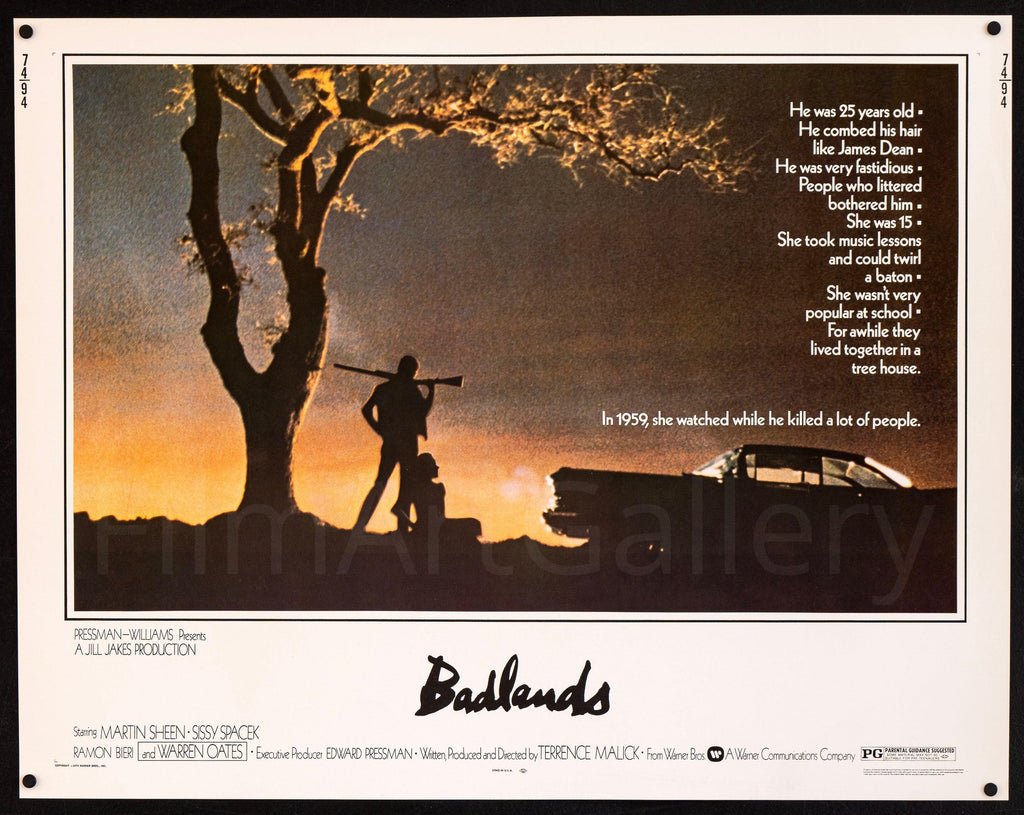 Badlands Half Sheet (22x28) Original Vintage Movie Poster