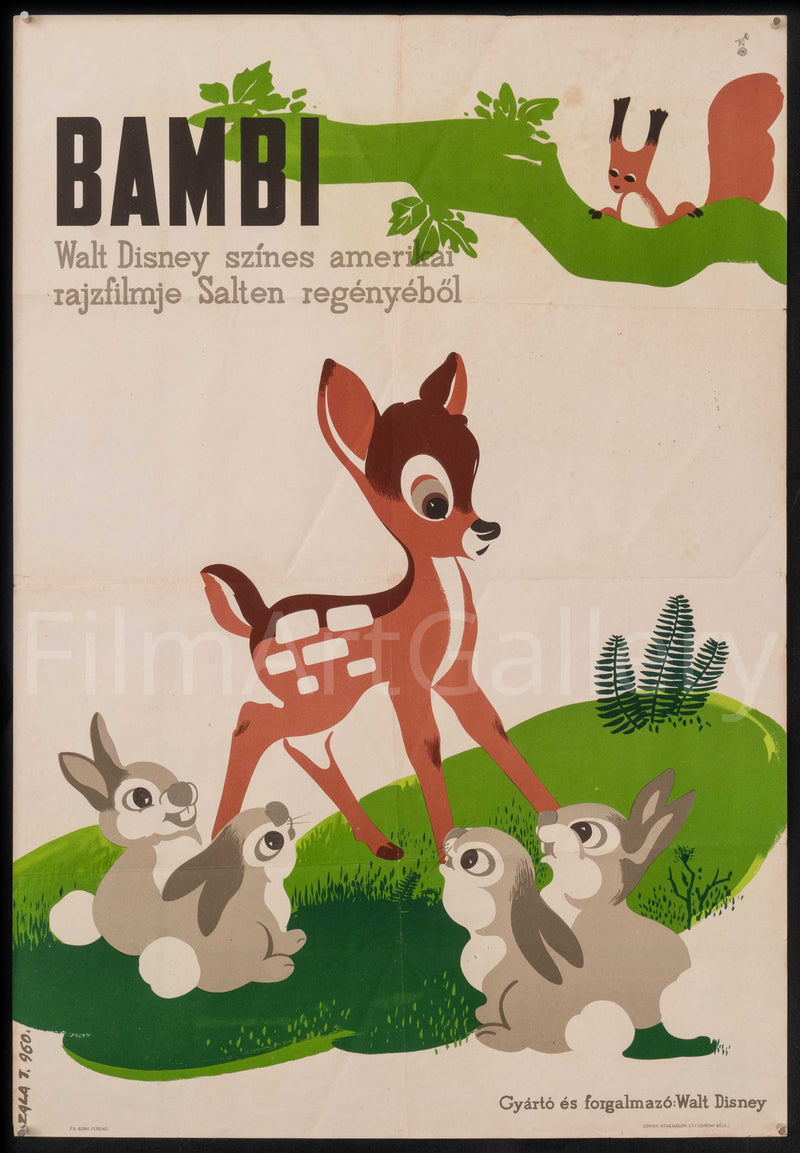 Bambi 22x32 Original Vintage Movie Poster