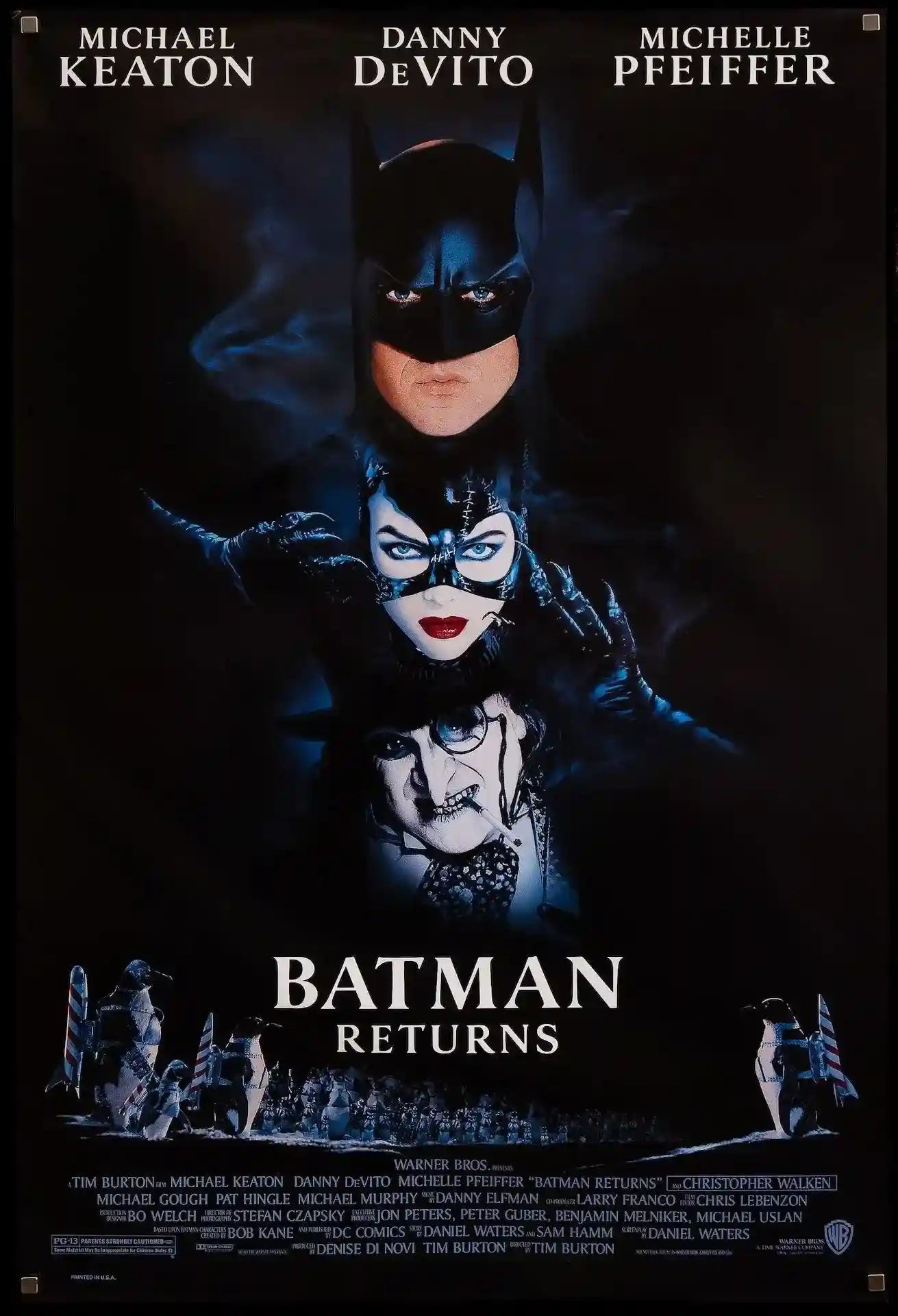 Batman Returns Movie Poster 1992 1 Sheet 27x41 All For One batman-returns-movie-poster-1992-1-sheet-27x41-all-for-one