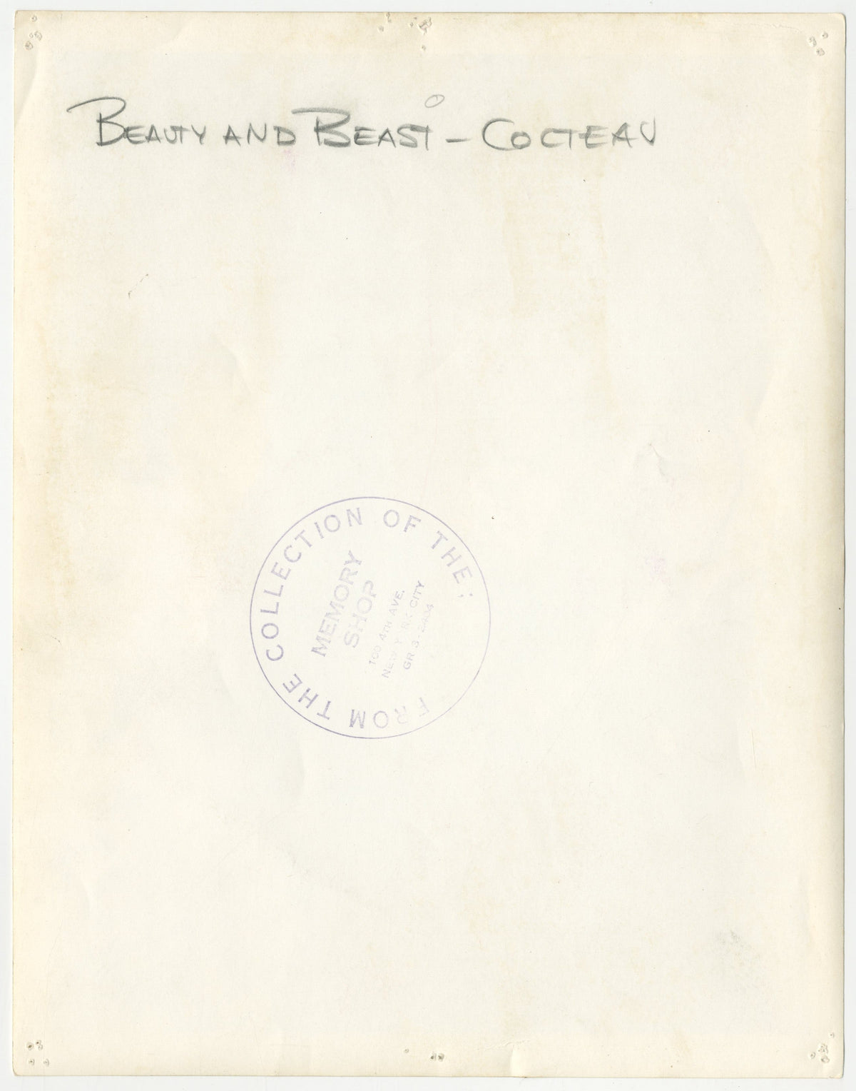 Beauty and the Beast (La Belle et La Bete) Original Vintage Movie Poster