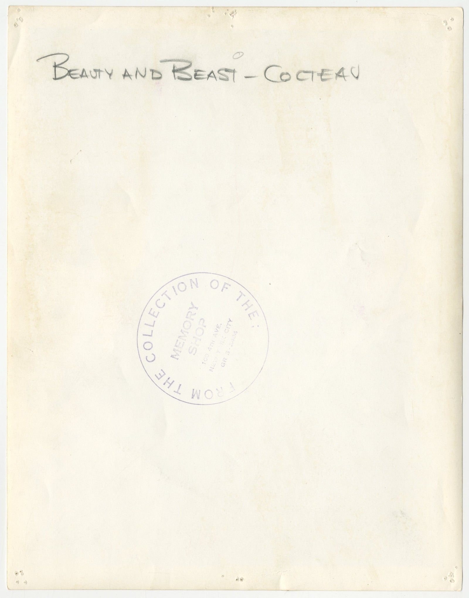 Beauty and the Beast (La Belle et La Bete) Original Vintage Movie Poster