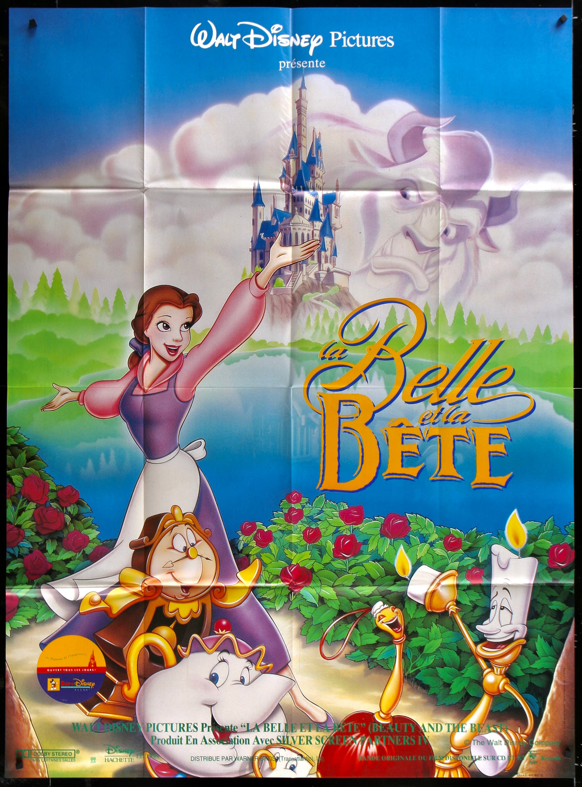 Beauty and the Beast French 1 Panel (47x63) Original Vintage Movie Poster