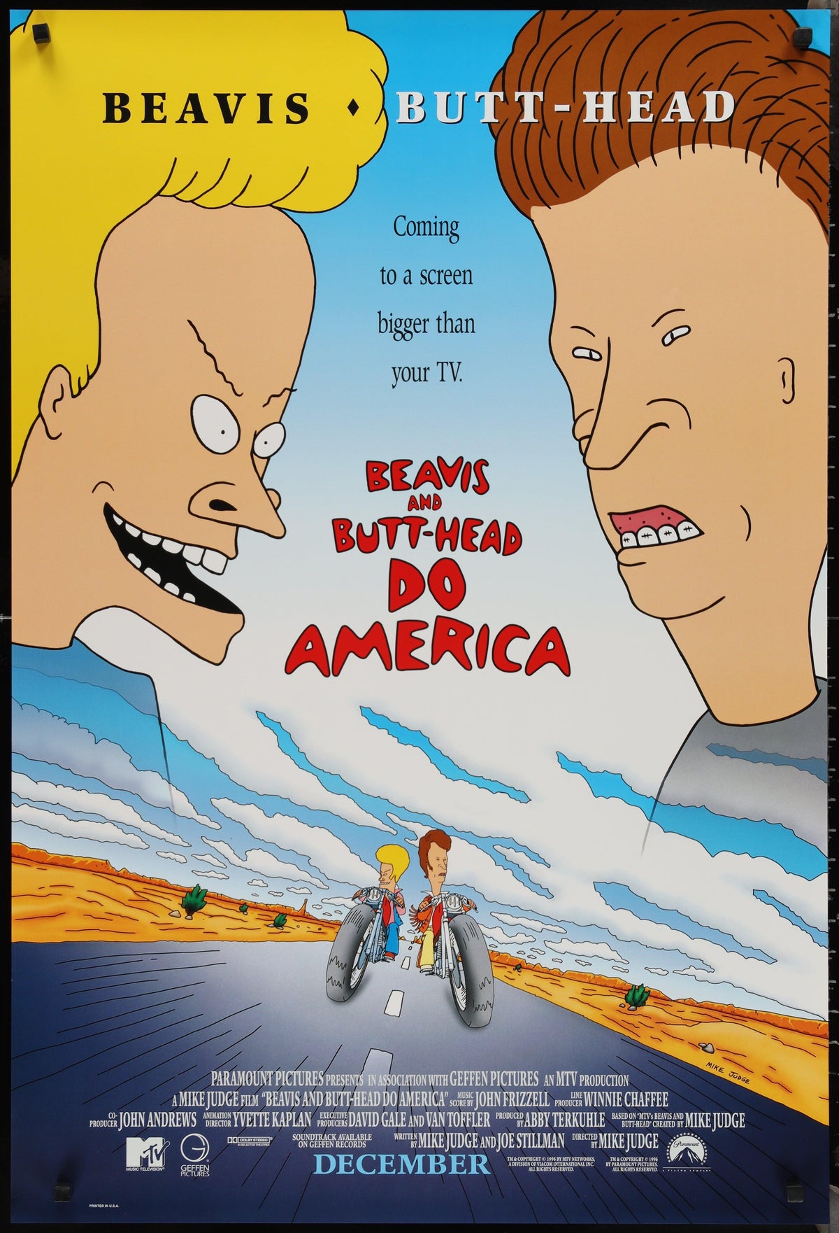 Beavis and Butt-Head Do America Original Vintage Movie Poster