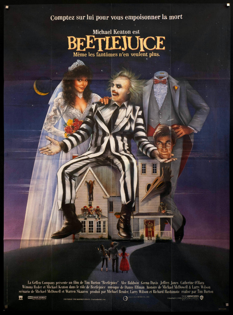 Beetlejuice French 1 Panel (47x63) Original Vintage Movie Poster