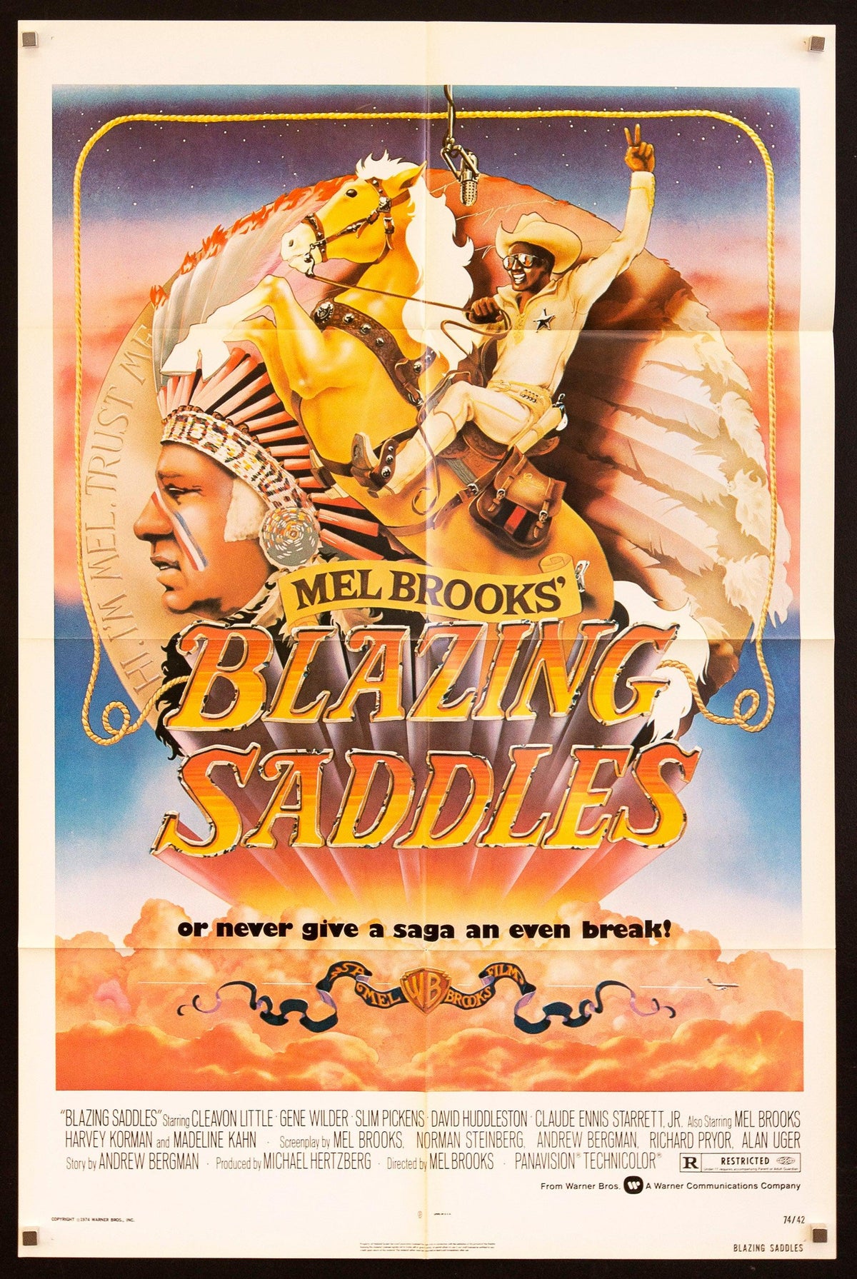 Blazing Saddles 1 Sheet (27x41) Original Vintage Movie Poster