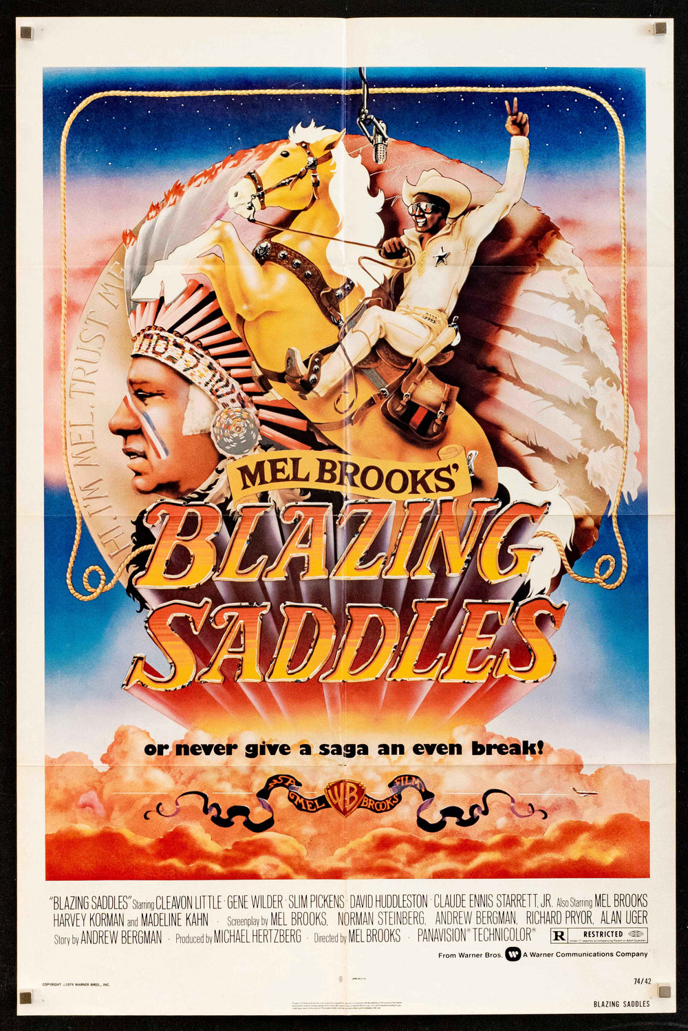 Blazing Saddles Original Vintage Movie Poster