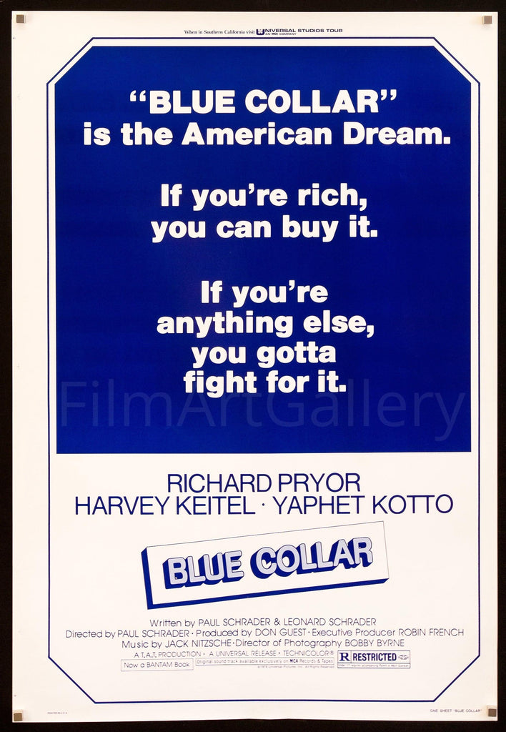 Blue Collar Original Vintage Movie Poster