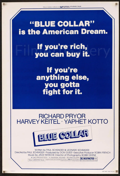 Blue Collar Original Vintage Movie Poster