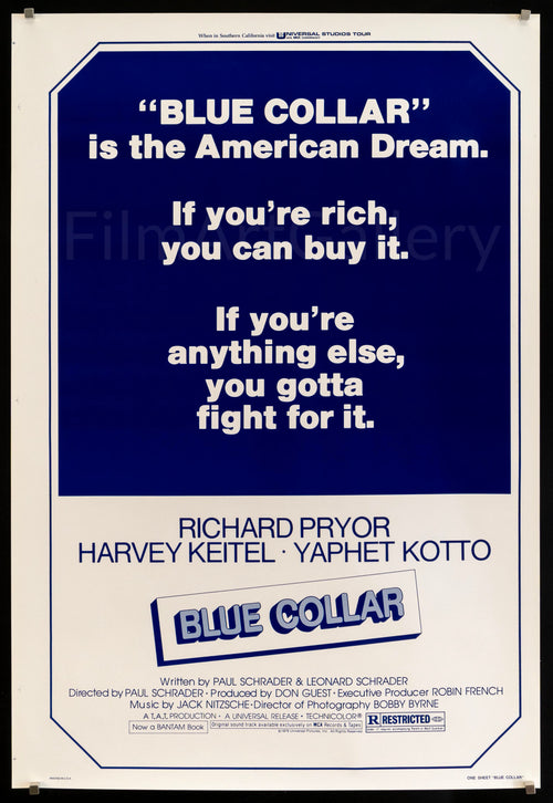 Blue Collar Original Vintage Movie Poster