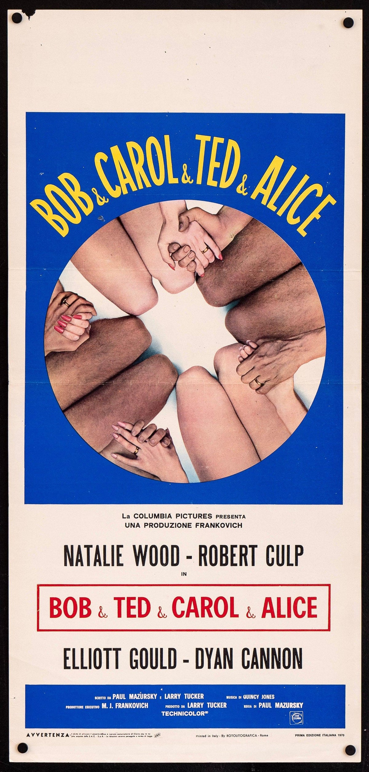 Bob &amp; Carol &amp; Ted &amp; Alice Italian Locandina (13x28) Original Vintage Movie Poster