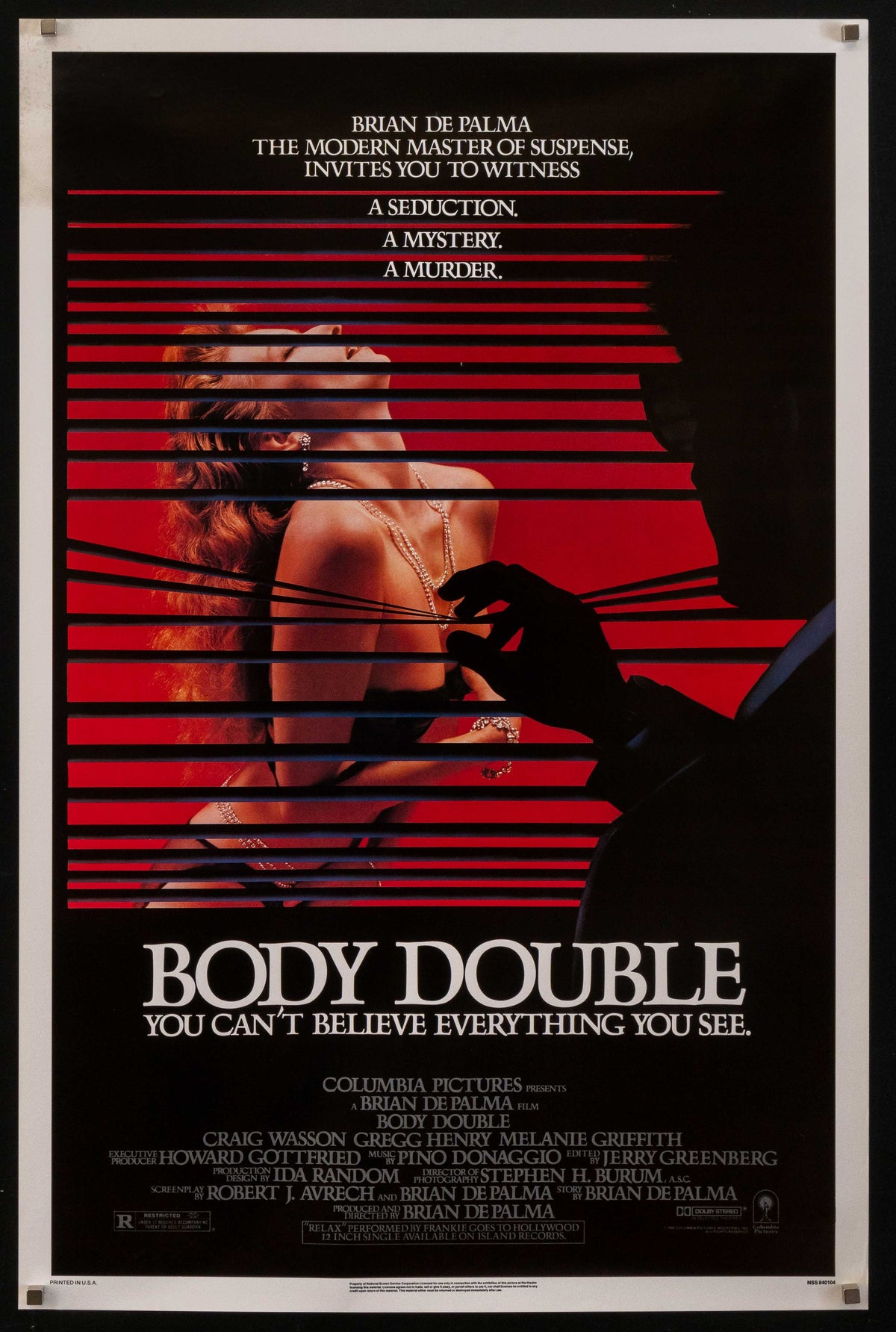 Body Double Original Vintage Movie Poster