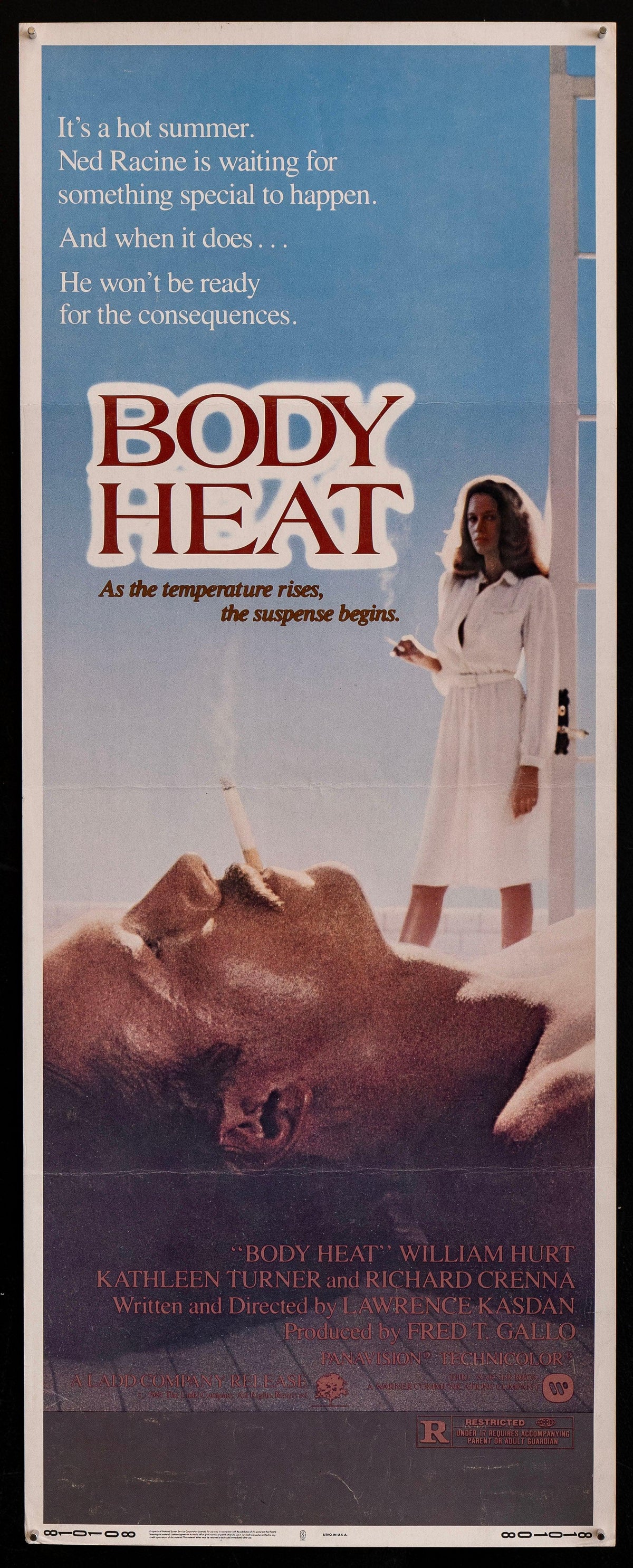 Body Heat Insert (14x36) Original Vintage Movie Poster