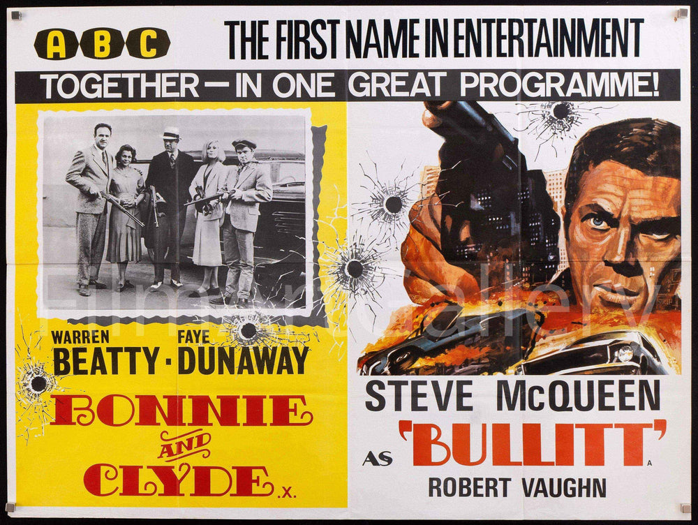 Bonnie and Clyde / Bullitt Original Vintage Movie Poster