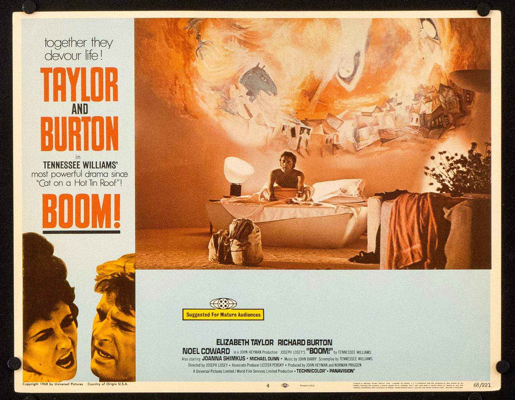 Boom! Movie Poster 1968 Lobby Card Set (8-11x14)