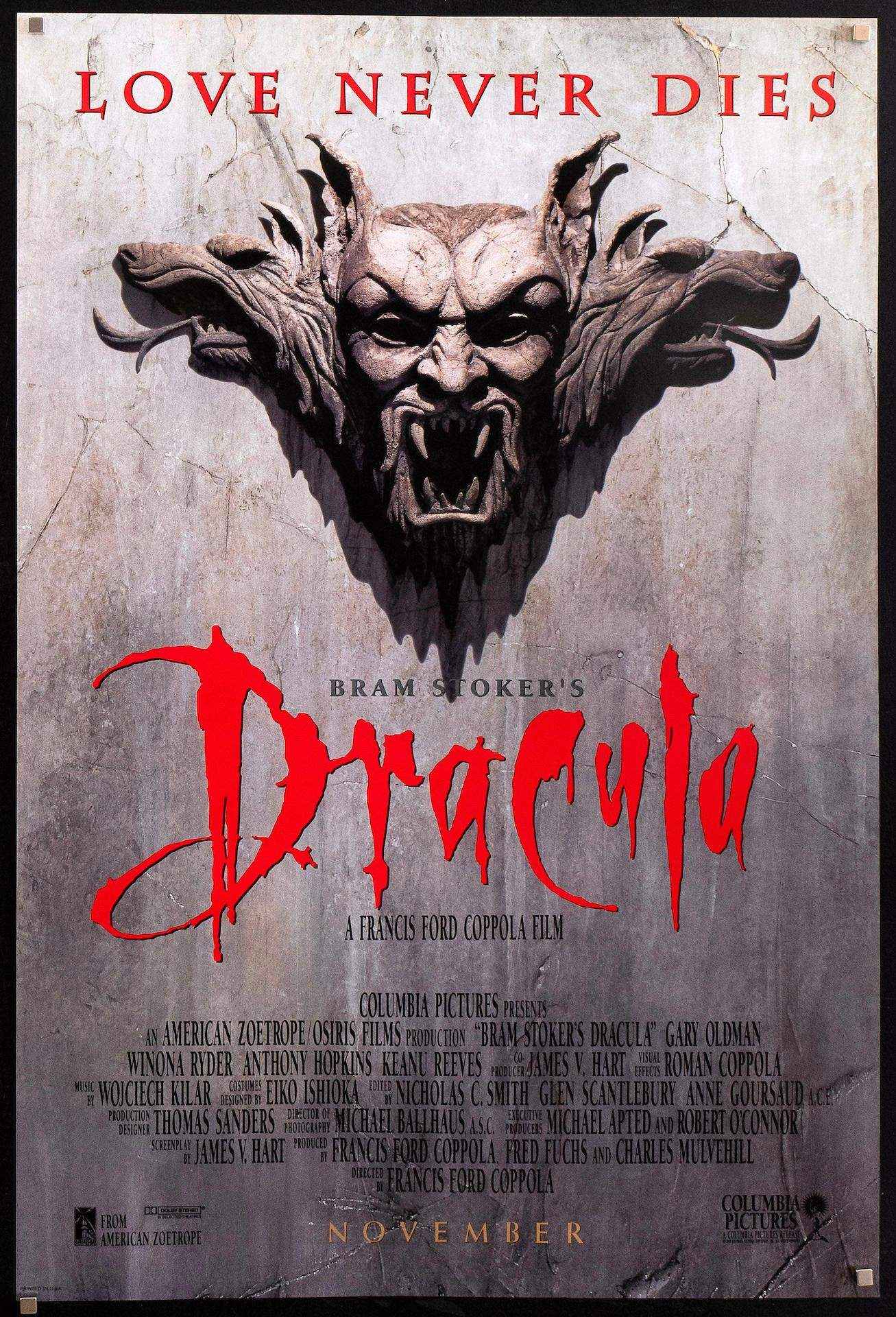 Poster Horror Dracula Di Bram Stoker 1992 | Targa In Metallo Vintage 20x30 Per Parete