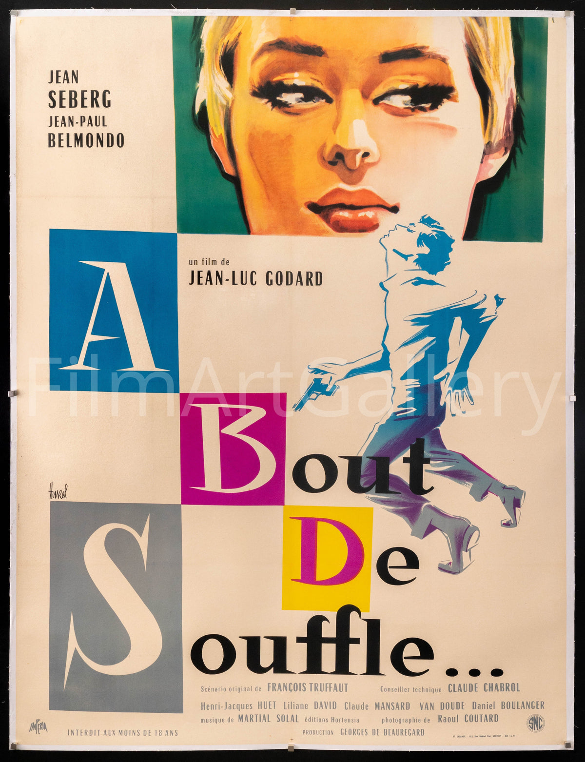 Breathless (A Bout De Souffle) French 1 Panel (47x63) Original Vintage Movie Poster