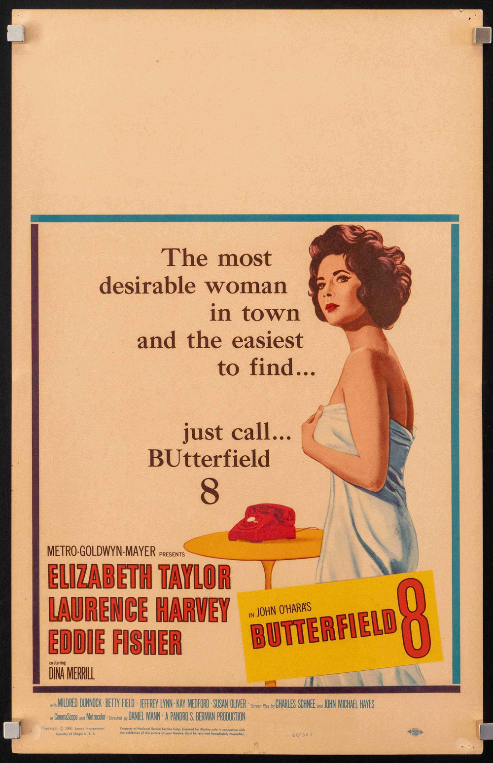 Butterfield 8 Original Vintage Movie Poster