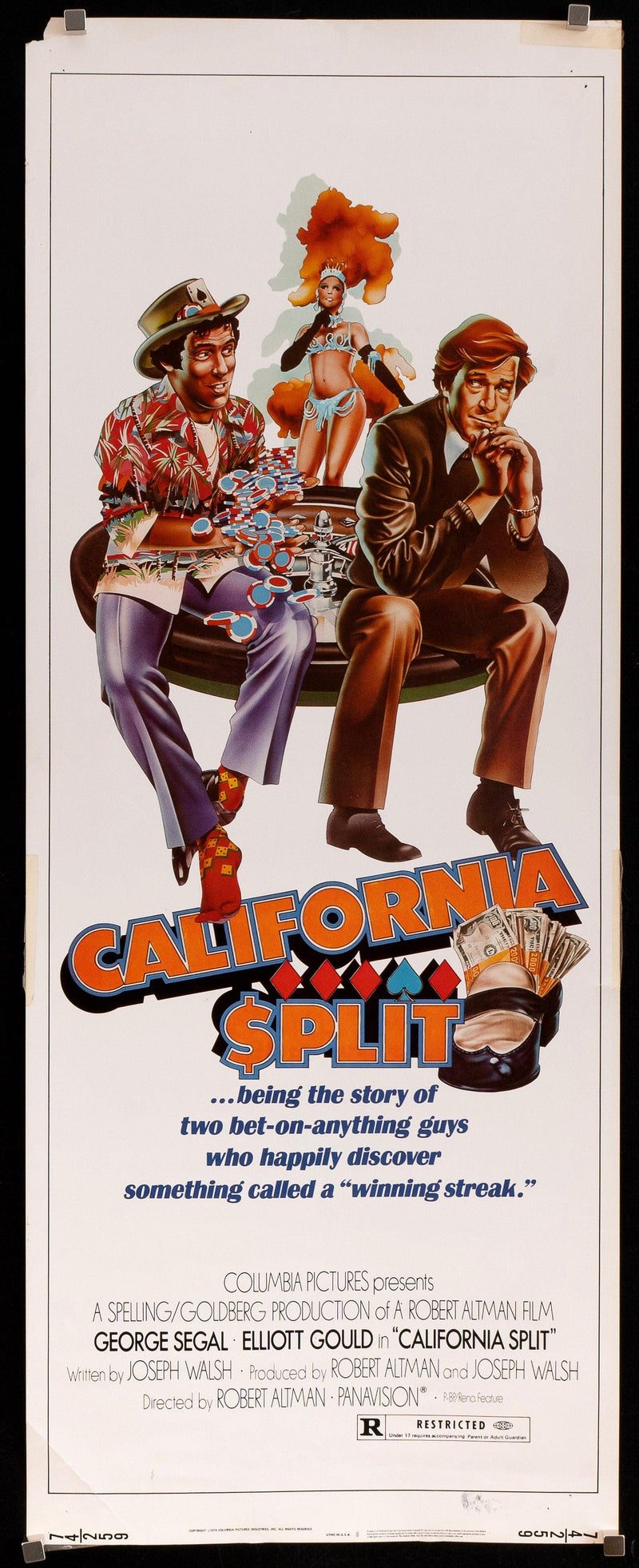 California Split Insert (14x36) Original Vintage Movie Poster