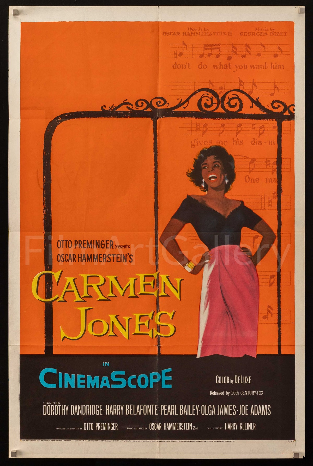 Carmen Jones Original Vintage Movie Poster