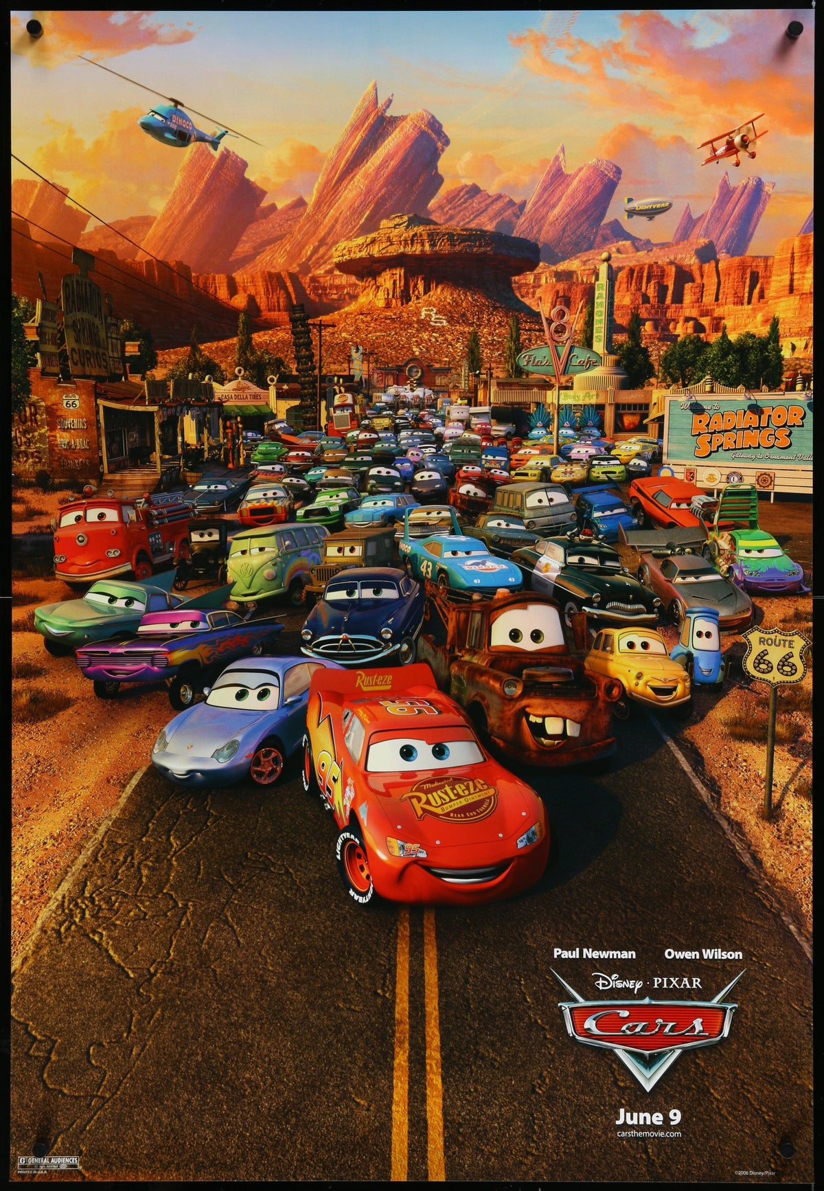 Cars 1 Sheet (27x41) Original Vintage Movie Poster