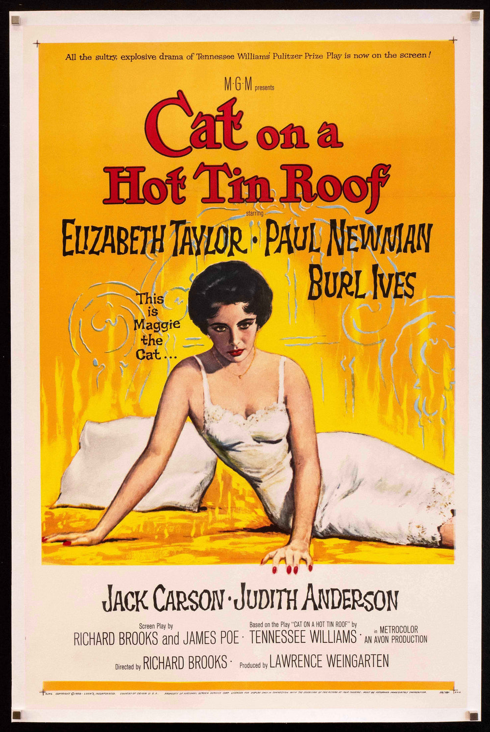 Cat on a Hot Tin Roof Original Vintage Movie Poster