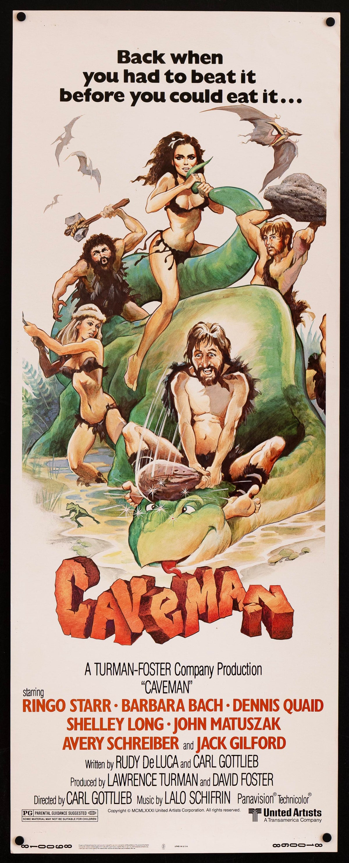 Caveman Insert (14x36) Original Vintage Movie Poster
