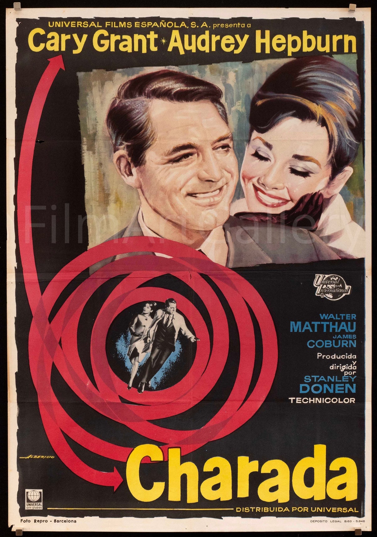 Charade 1 Sheet (27x41) Original Vintage Movie Poster