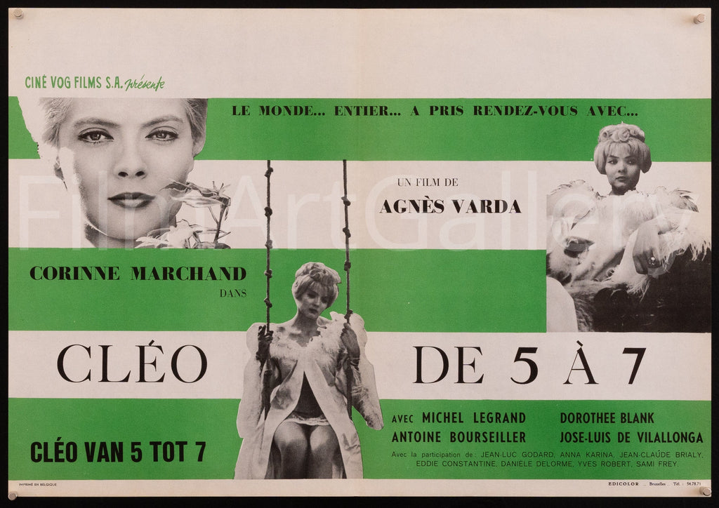 Cleo From Five to Seven (Cleo de 5 a 7) Belgian (14x22) Original Vintage Movie Poster