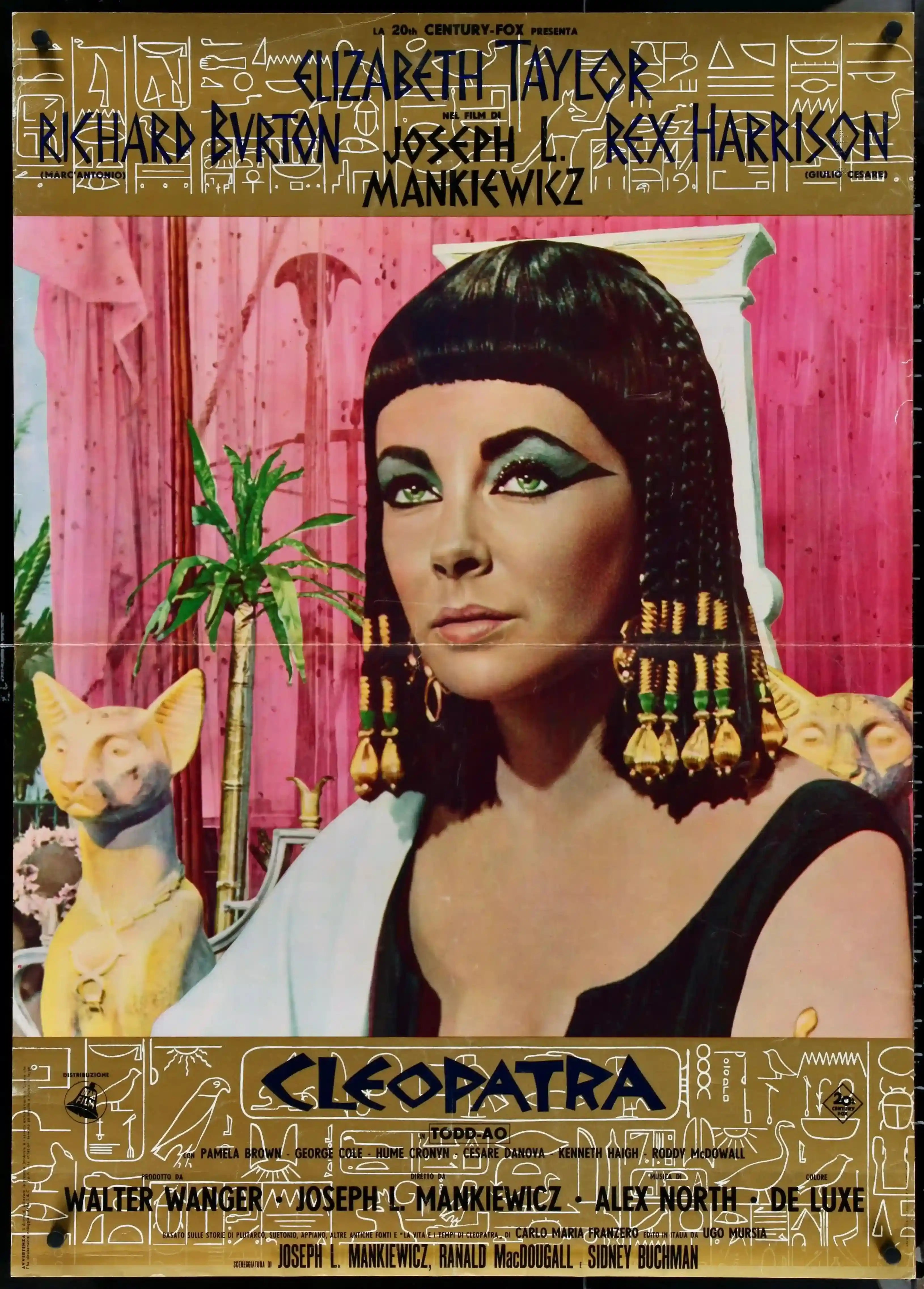 Cleopatra Movie Poster 1965 Italian Locandina 13x28 Cleopatra movie poster 1965 italian locandina 13x28