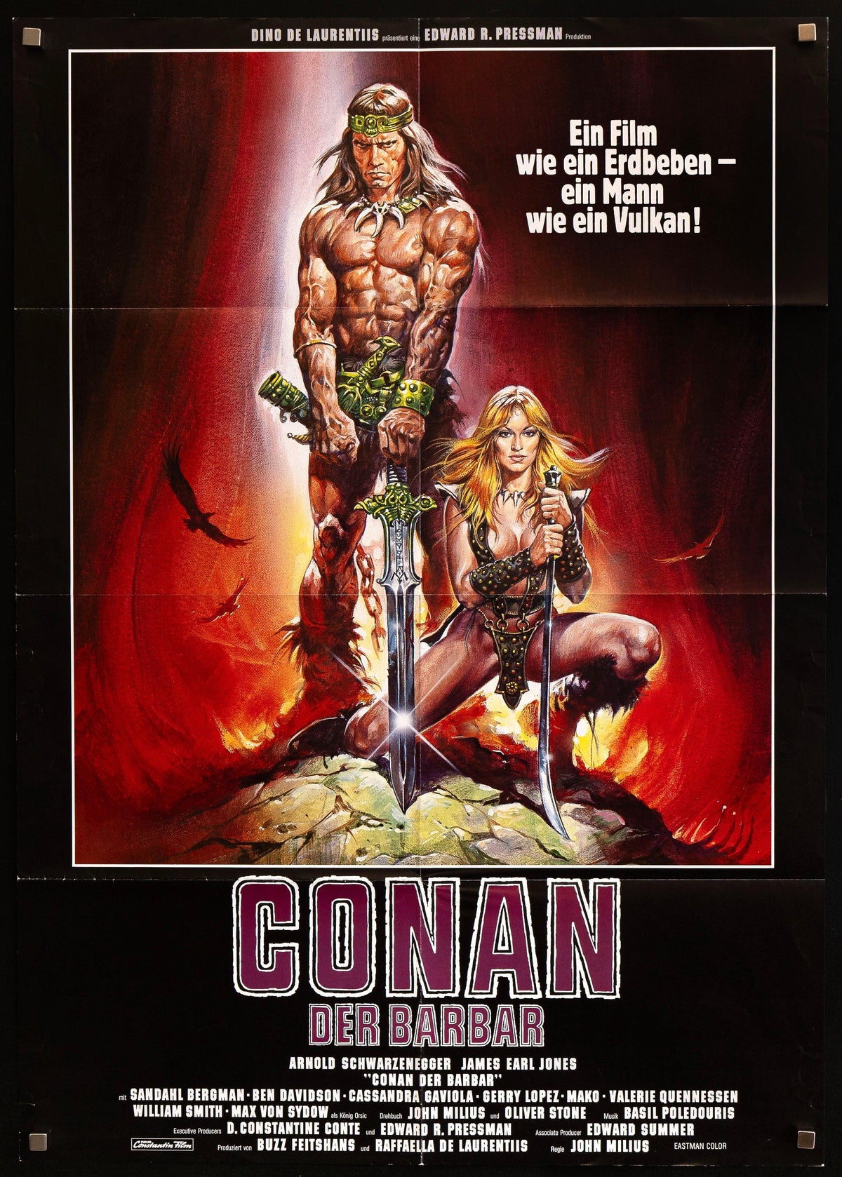 Conan the Barbarian German A1 (23x33) Original Vintage Movie Poster