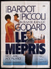 Contempt (Le Mepris) French 1 panel (47x63) Original Vintage Movie Poster