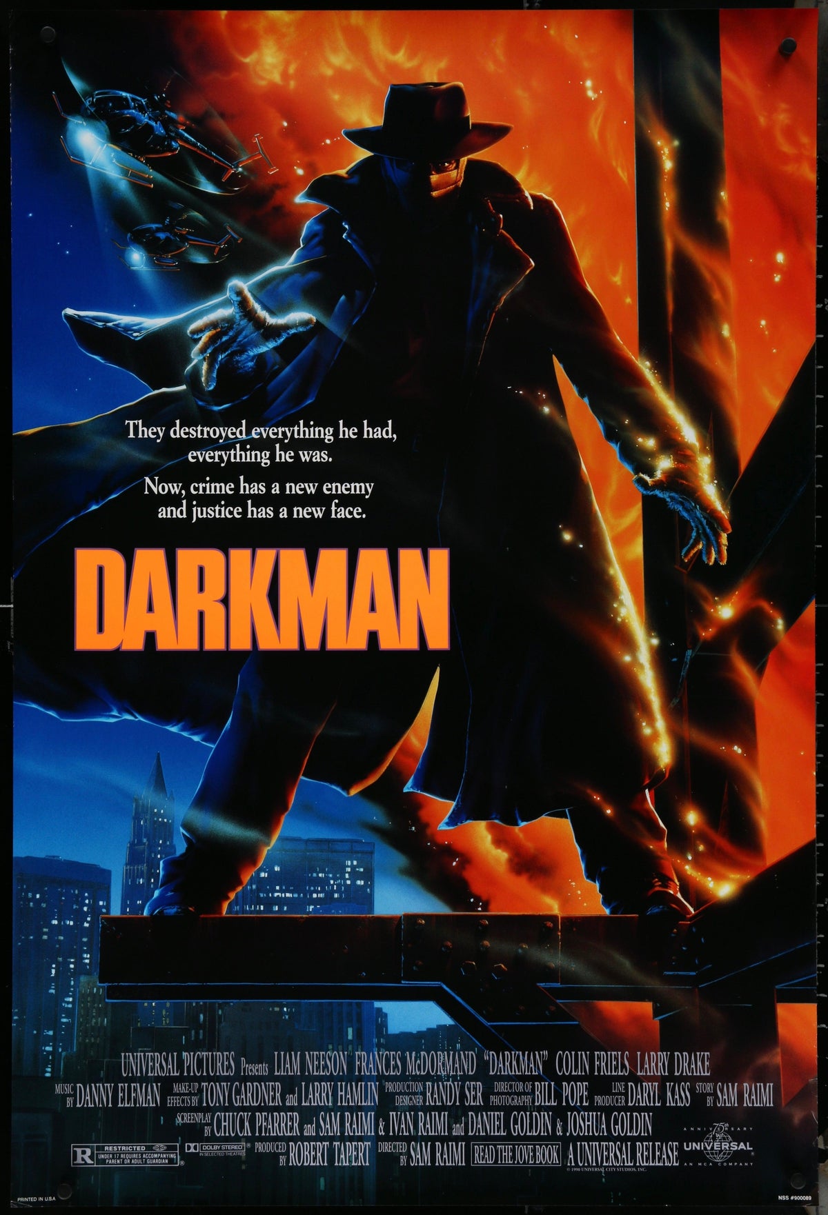 Darkman 1 Sheet (27x41) Original Vintage Movie Poster