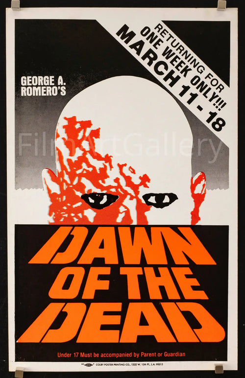 Dawn of the Dead Original Vintage Movie Poster