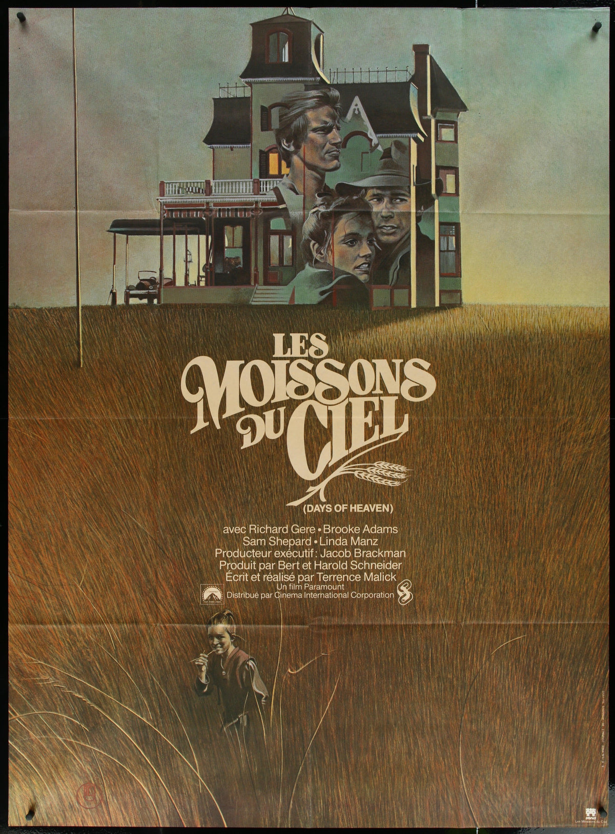 Days of Heaven French 1 Panel (47x63) Original Vintage Movie Poster