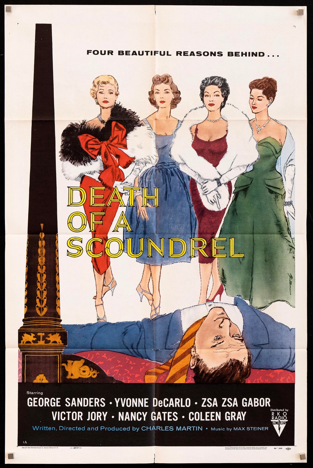 Death of a Scoundrel 1 Sheet (27x41) Original Vintage Movie Poster