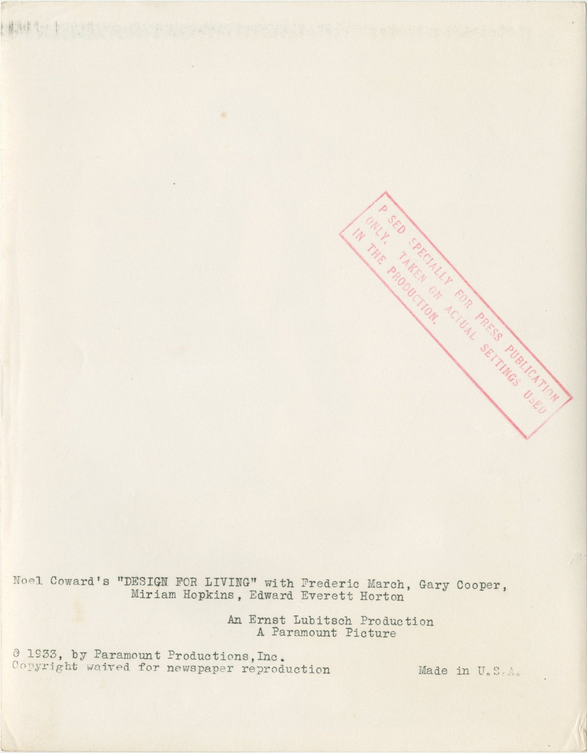 Design for Living Original Vintage Movie Poster