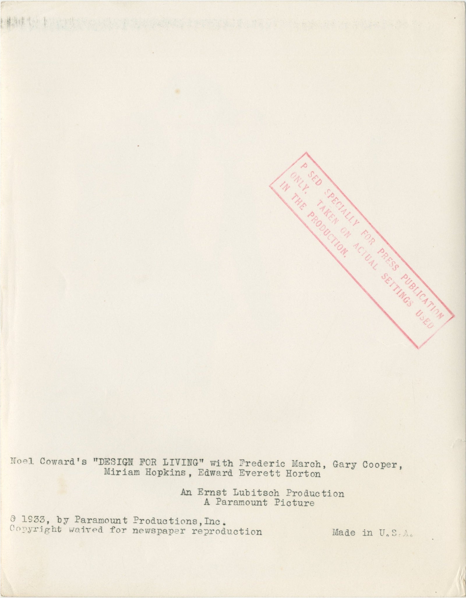 Design for Living Original Vintage Movie Poster