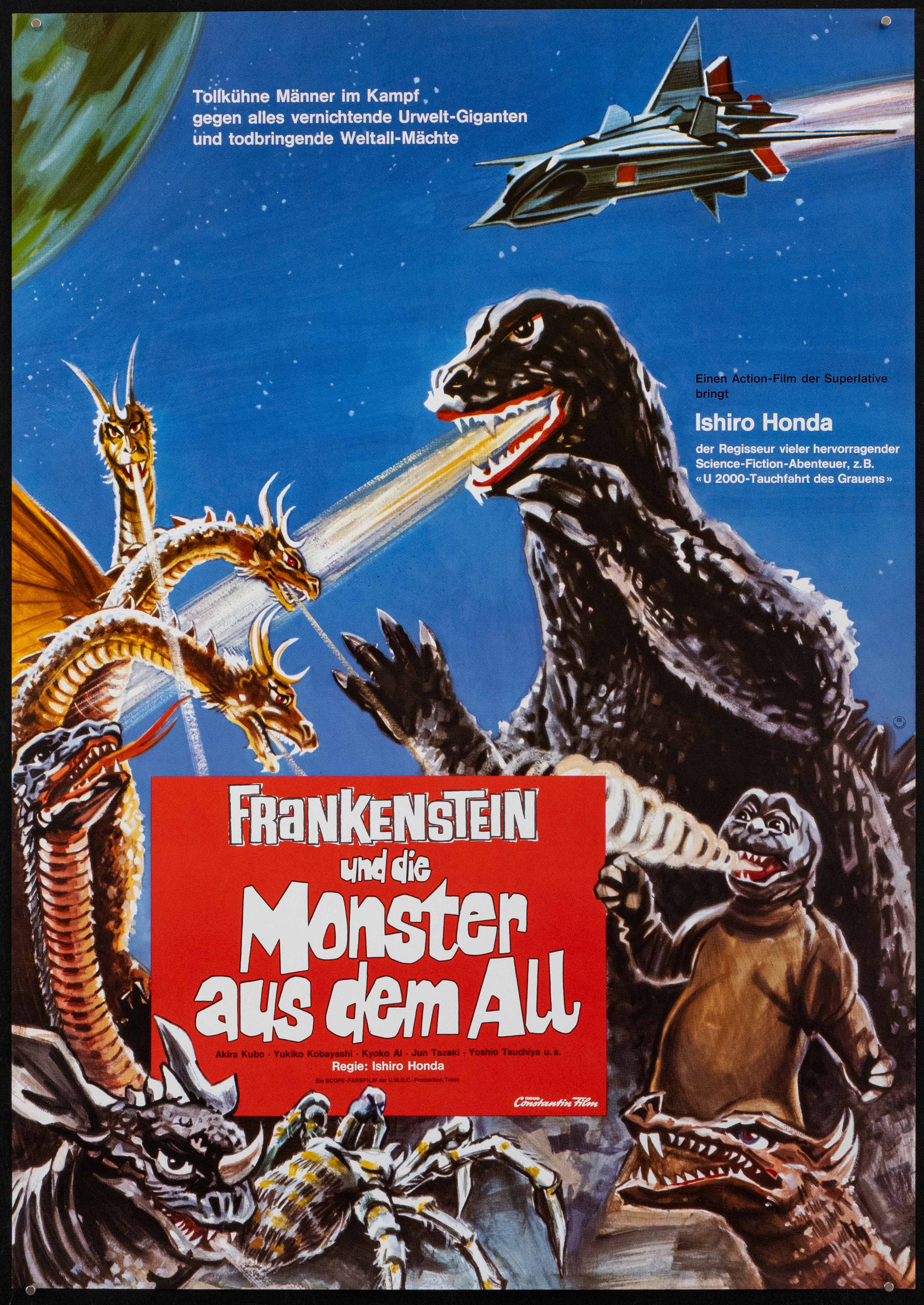 Destroy All Monsters Movie Poster 1971 German A1 (23x33)
