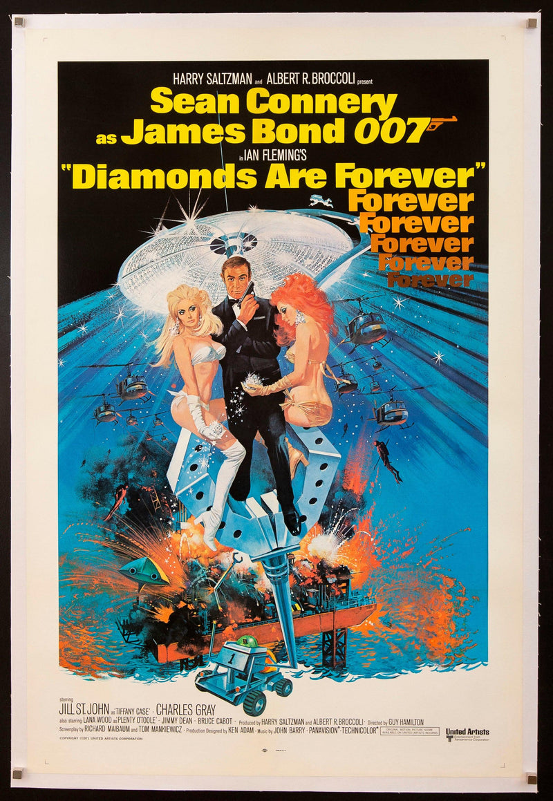 Diamonds are Forever 1 Sheet (27x41) Original Vintage Movie Poster