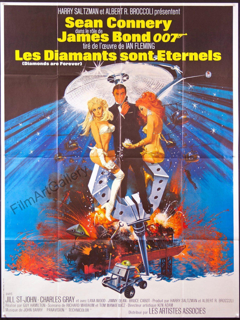 Diamonds are Forever French 1 panel (47x63) Original Vintage Movie Poster