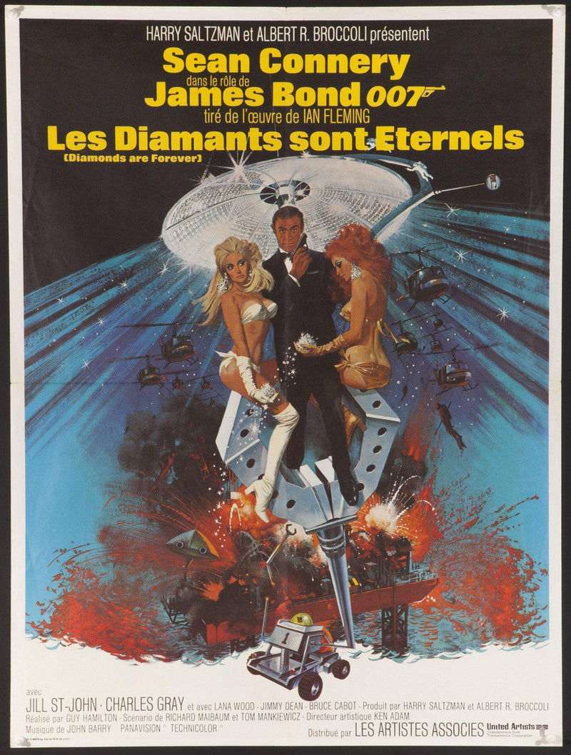 Diamonds are Forever French small (23x32) Original Vintage Movie Poster