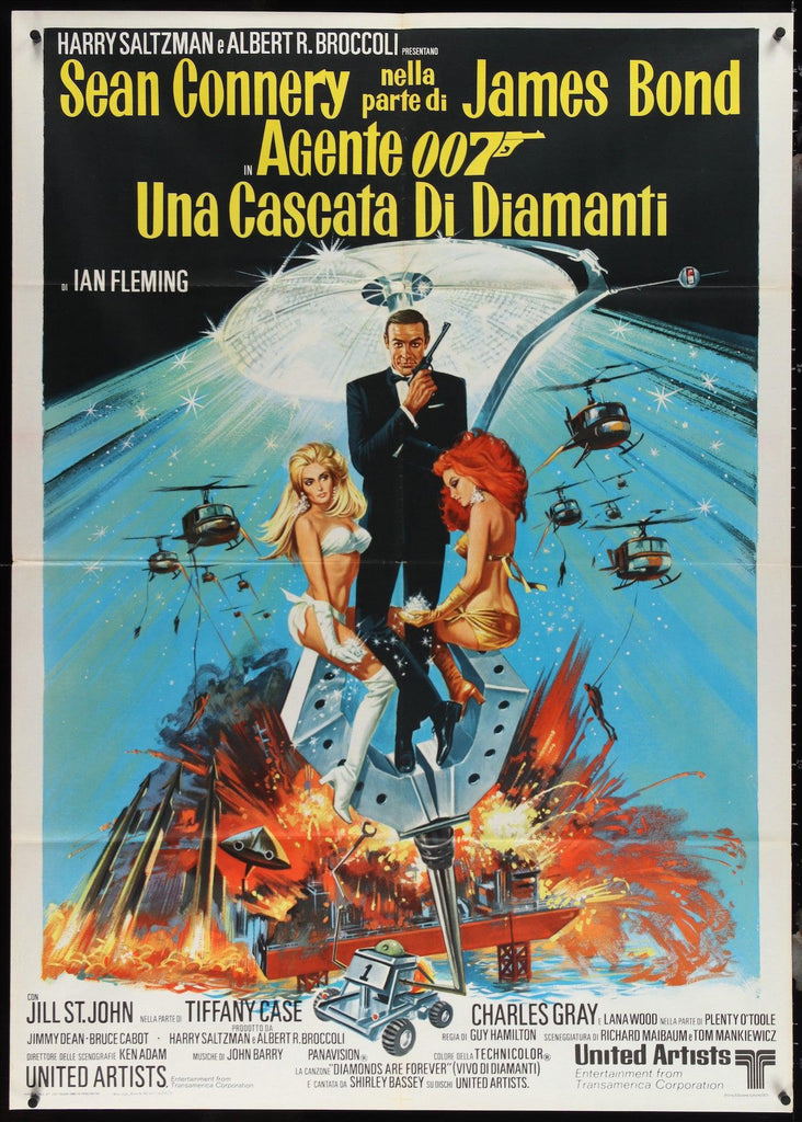 Diamonds are Forever Italian 2 Foglio (39x55) Original Vintage Movie Poster