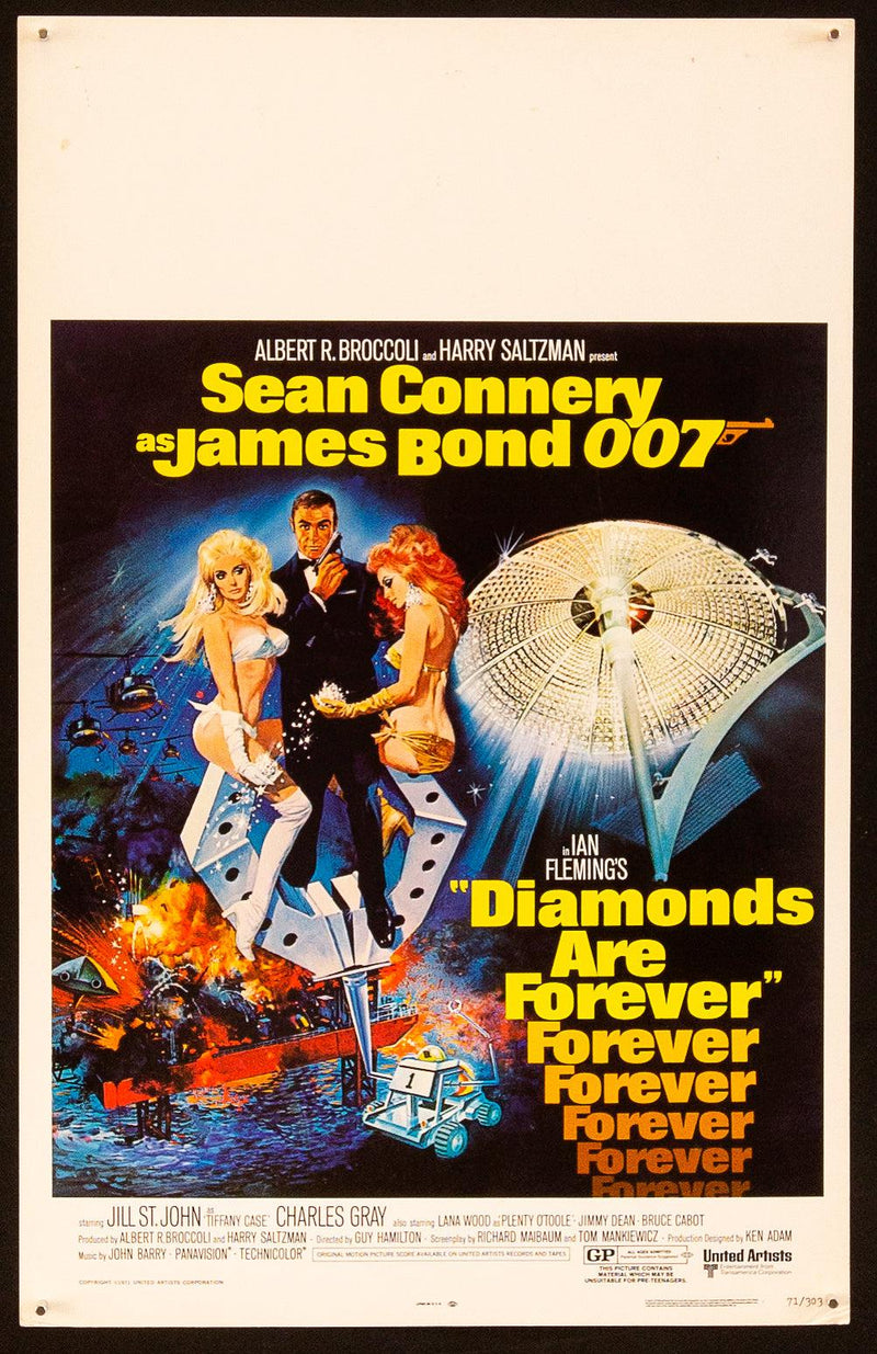 Diamonds are Forever Window Card (14x22) Original Vintage Movie Poster