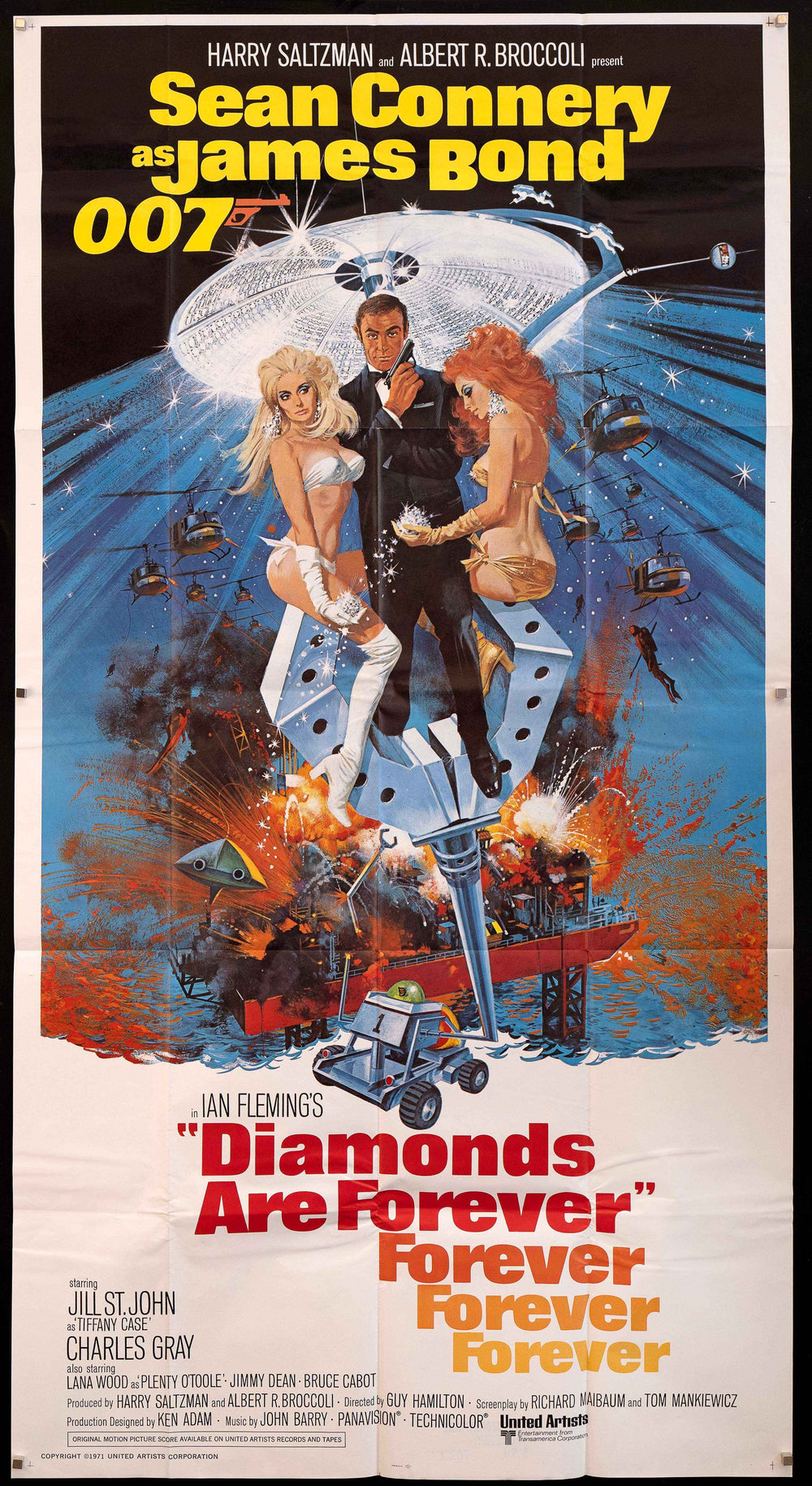 Diamonds are Forever Original Vintage Movie Poster