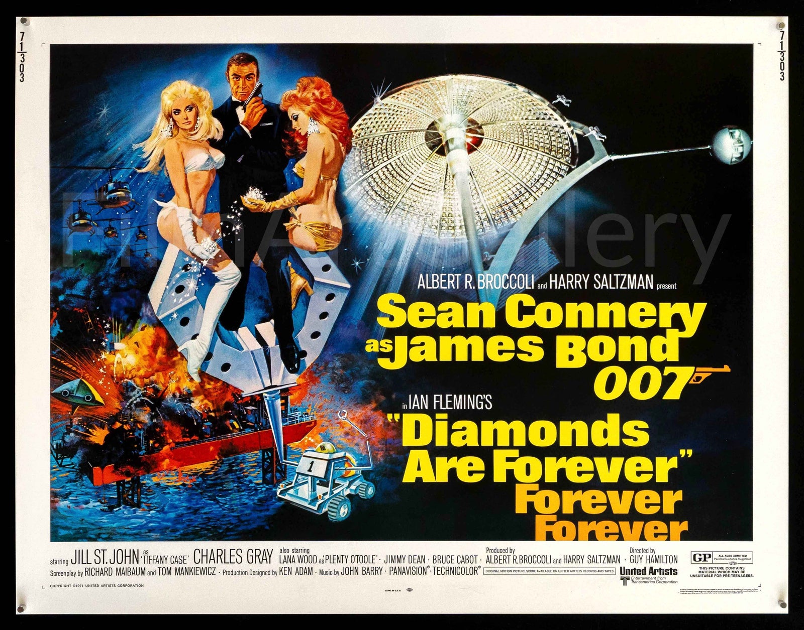Diamonds are Forever Original Vintage Movie Poster